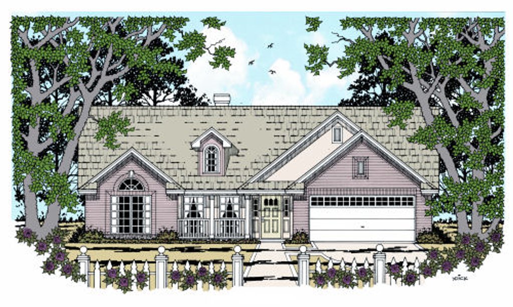 Exterior - Front Elevation 2 for Cottage House Plan #42-311 - 3 bed, 2 bath