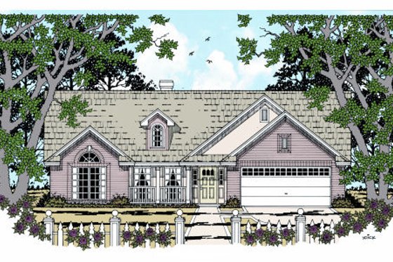 Exterior - Front Elevation for Cottage House Plan #42-311 - 3 bed, 2 bath