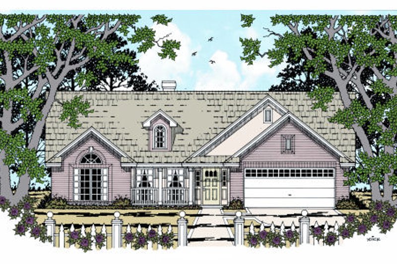 Exterior - Front Elevation 2 for Cottage House Plan #42-311 - 3 bed, 2 bath