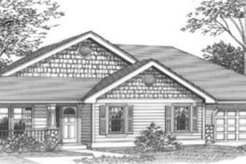 Exterior - Front Elevation 2 for Craftsman House Plan #53-300 - 4 bed, 3 bath