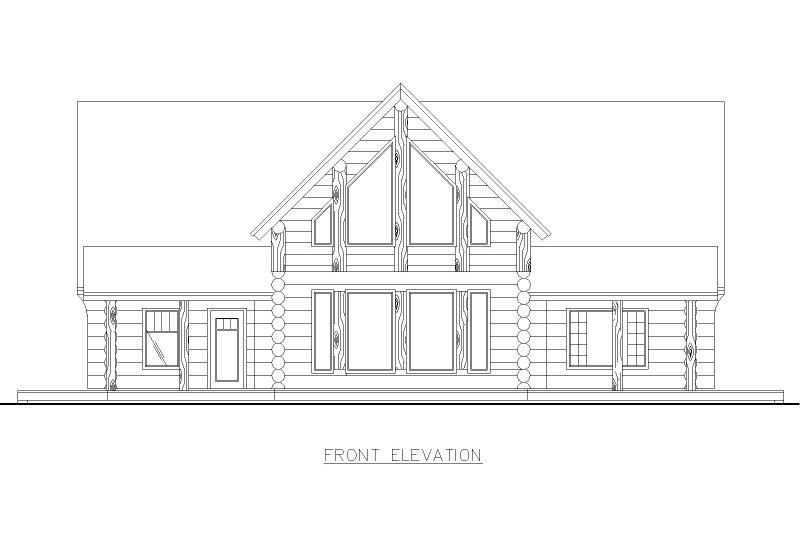 Home Plan - Exterior - Front Elevation 4 for Log House Plan #117-314 - 2 bed, 2 bath