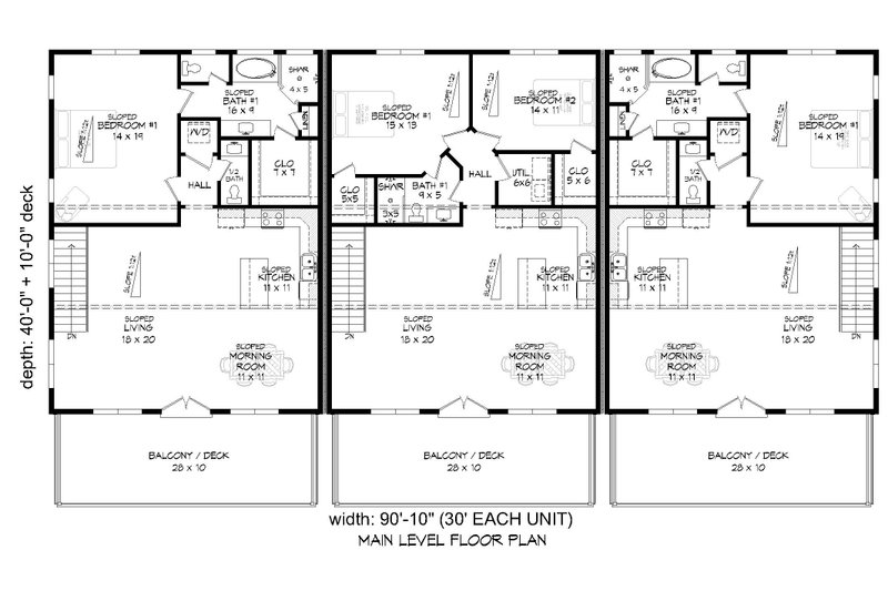 House Blueprint - Floor Plan - Upper Floor for Contemporary House Plan #932-895 - 4 bed, 6.5 bath