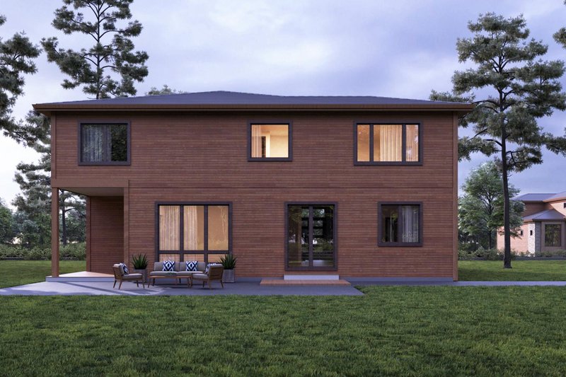 Dream House Plan - Exterior - Rear Elevation for Contemporary House Plan #1066-57 - 4 bed, 4.5 bath