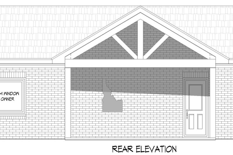 Home Plan - Exterior - Rear Elevation for Country House Plan #932-1271, 1 bath