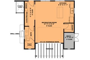 Floor Plan - Main Floor for Modern House Plan #1111-32, 1 bath