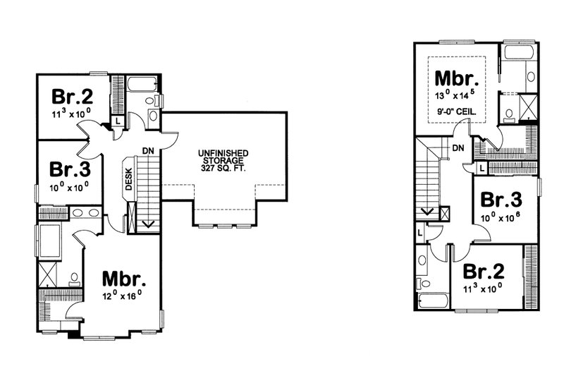 Home Plan - Floor Plan - Upper Floor for Cottage House Plan #20-1355 - 3 bed, 2.5 bath