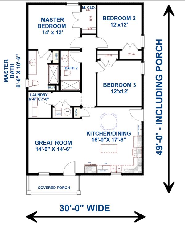 House Design - Traditional Floor Plan - Main Floor Plan #44-230