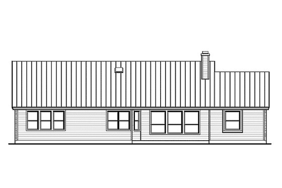 Exterior - Rear Elevation for Country House Plan #935-1 - 3 bed, 2 bath