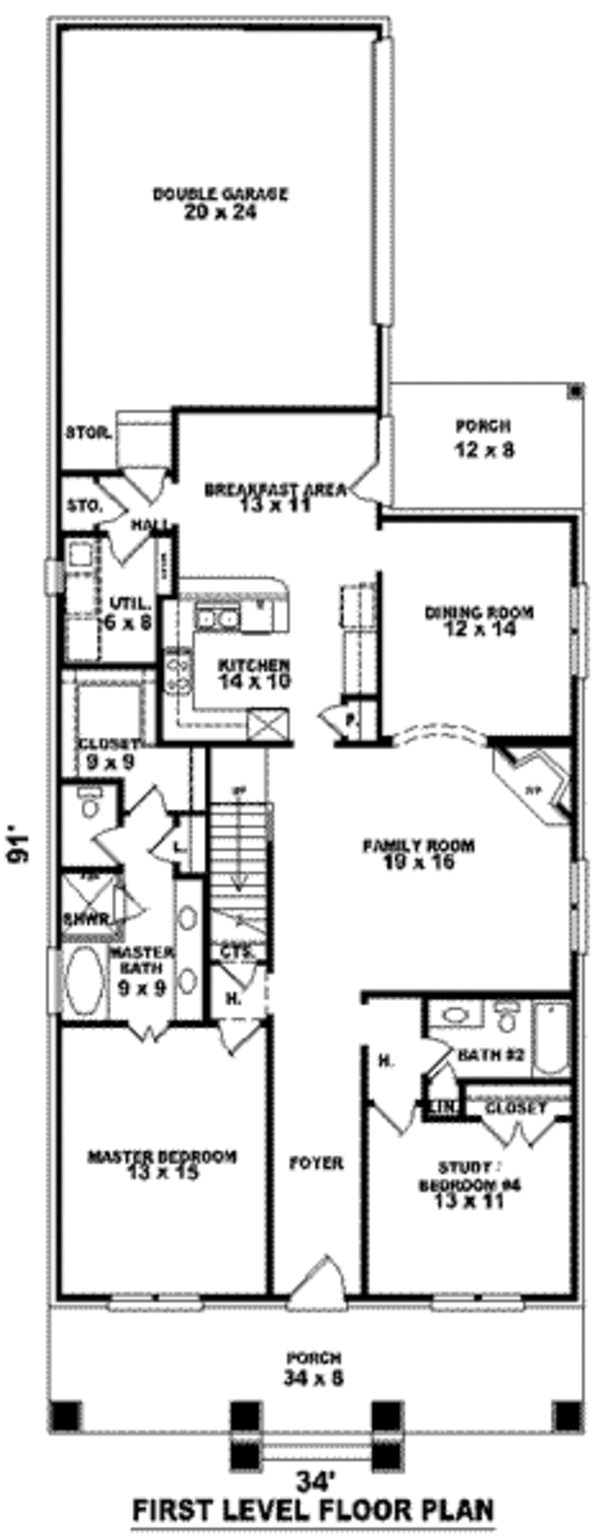 Bungalow Floor Plan - Main Floor Plan #81-953