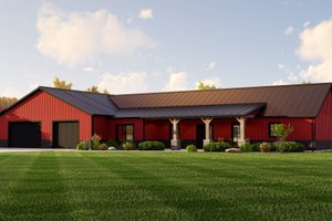 Barndominium Exterior - Front Elevation Plan #1064-224