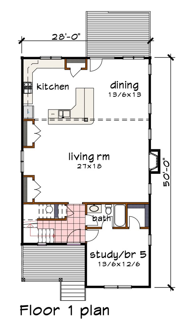 Modern Floor Plan - Main Floor Plan #79-370