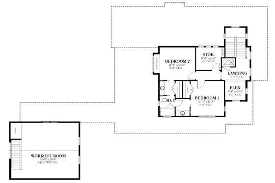 Floor Plan - Upper Floor for Craftsman House Plan #1058-234 - 3 bed, 3.5 bath