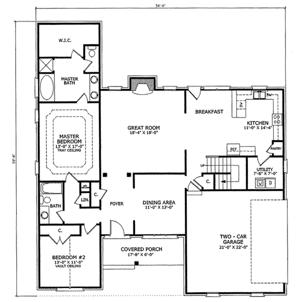 Southern Floor Plan - Main Floor Plan #412-126