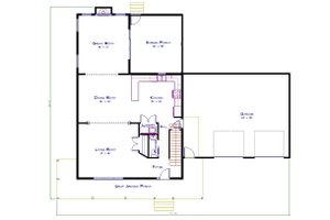 Floor Plan - Main Floor for Farmhouse House Plan #1115-2 - 3 bed, 2.5 bath