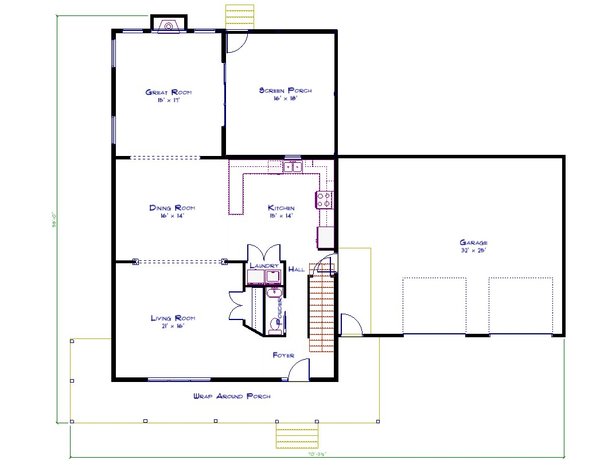 Farmhouse Floor Plan - Main Floor Plan #1115-2