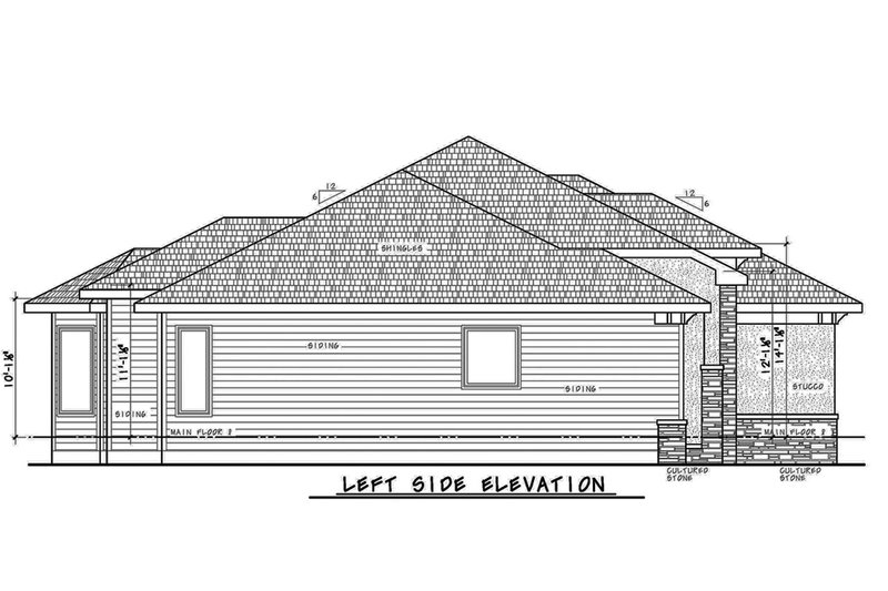 House Plan Design - Left Side Elevation