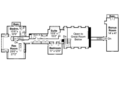 Floor Plan - Upper Floor for Country House Plan #124-701 - 4 bed, 4.5 bath