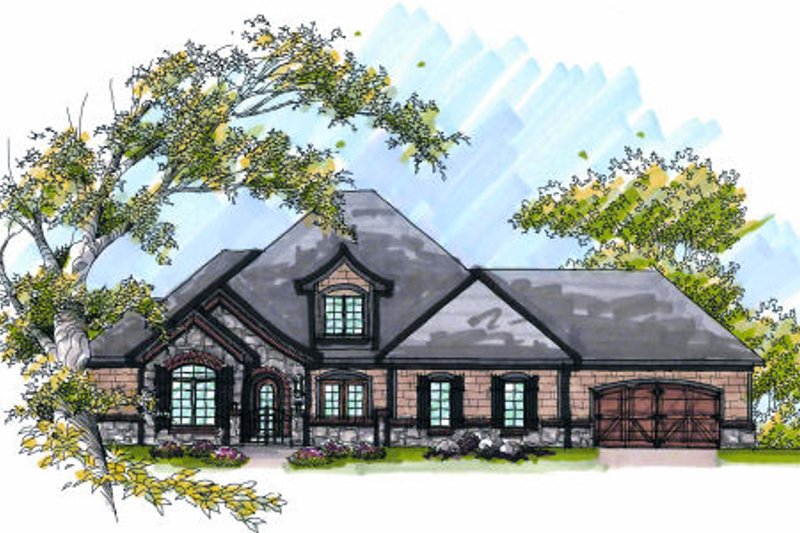 Home Plan - European Exterior - Front Elevation Plan #70-997