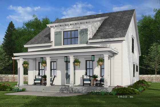 Exterior - Rear Elevation for Farmhouse House Plan #51-1278 - 4 bed, 4.5 bath