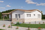 Ranch Style House Plan - 2 Beds 2 Baths 749 Sq/Ft Plan #1106-153 Exterior 