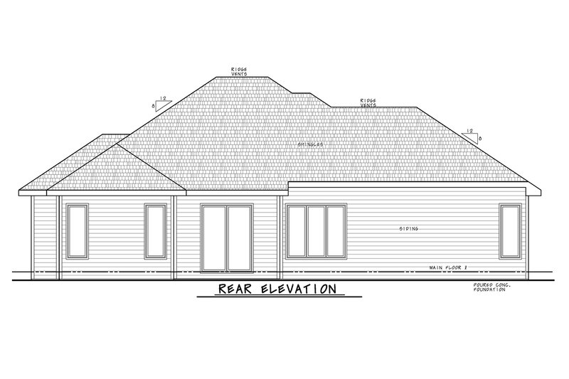 Dream House Plan - Exterior - Rear Elevation 1 for Traditional House Plan #20-2490 - 3 bed, 2.5 bath
