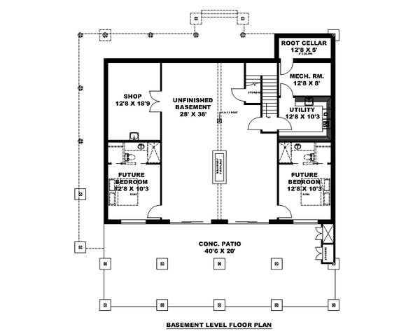 Dream House Plan - Craftsman Floor Plan - Lower Floor Plan #117-1066