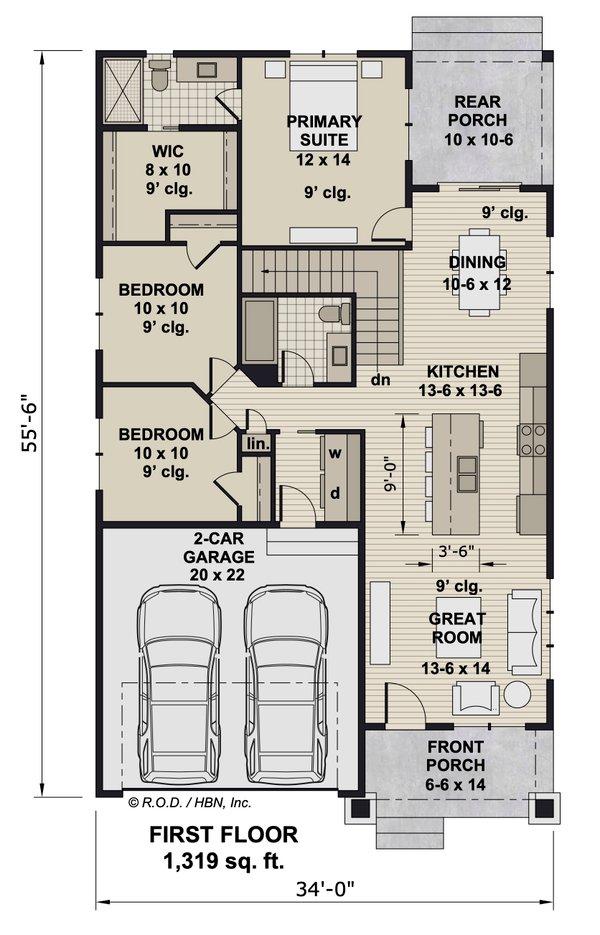 Architectural House Design - Craftsman Floor Plan - Main Floor Plan #51-1334