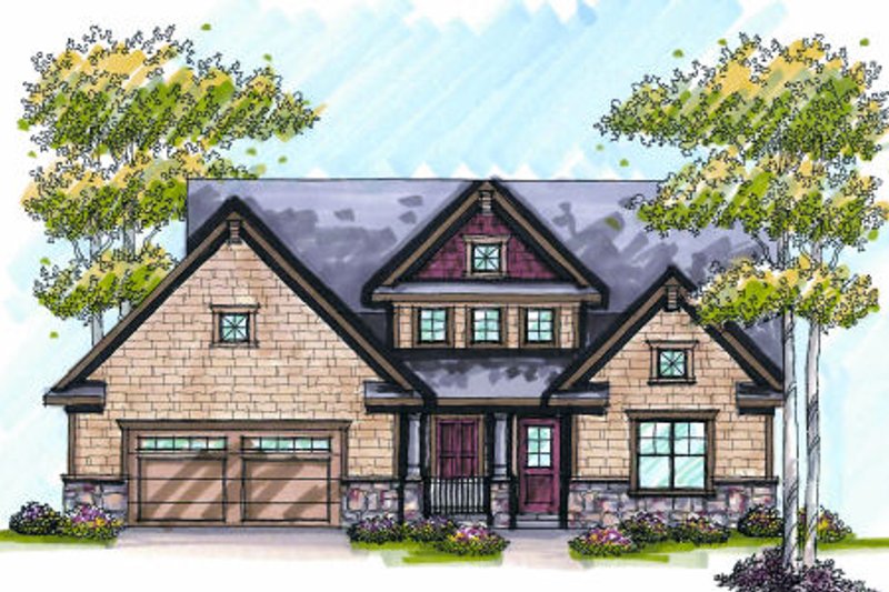 Craftsman Style House Plan - 4 Beds 4 Baths 2865 Sq/Ft Plan #70-995