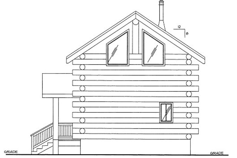 Log Style House Plan - 0 Beds 1 Baths 640 Sq/Ft Plan #117-587