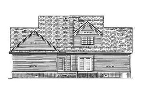 Exterior - Rear Elevation for Southern House Plan #45-229 - 4 bed, 4 bath
