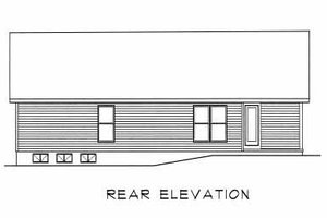 Exterior - Rear Elevation for Traditional House Plan #22-101 - 3 bed, 2 bath