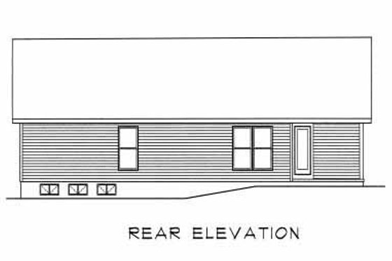 Exterior - Rear Elevation for Traditional House Plan #22-101 - 3 bed, 2 bath