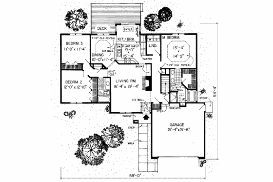 Floor Plan - Main Floor for Traditional House Plan #312-285 - 3 bed, 2 bath