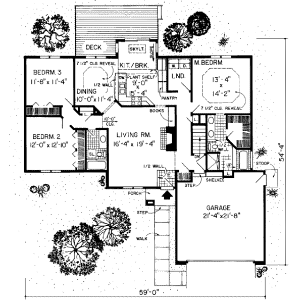 Floor Plan - Main Floor for Traditional House Plan #312-285 - 3 bed, 2 bath