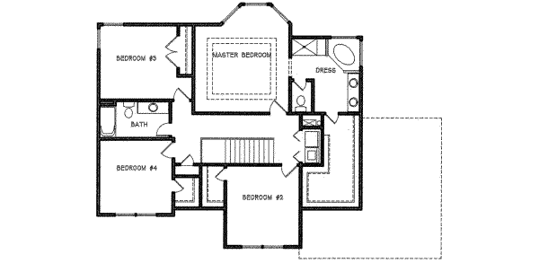 Traditional Floor Plan - Upper Floor Plan #6-107