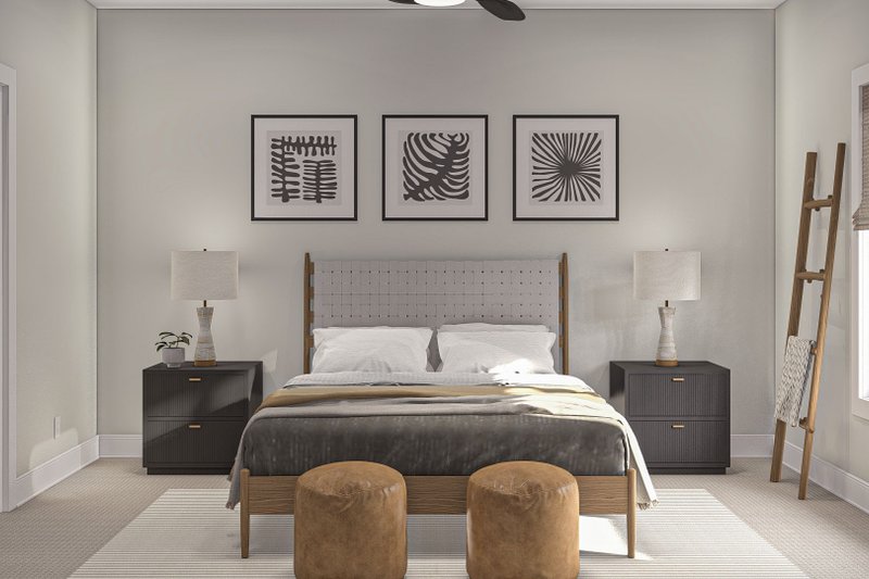 Home Plan - Interior - Master Bedroom for Prairie House Plan #455-230 - 3 bed, 2 bath