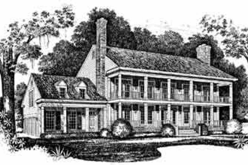 Architectural House Design - Southern Exterior - Front Elevation Plan #72-385
