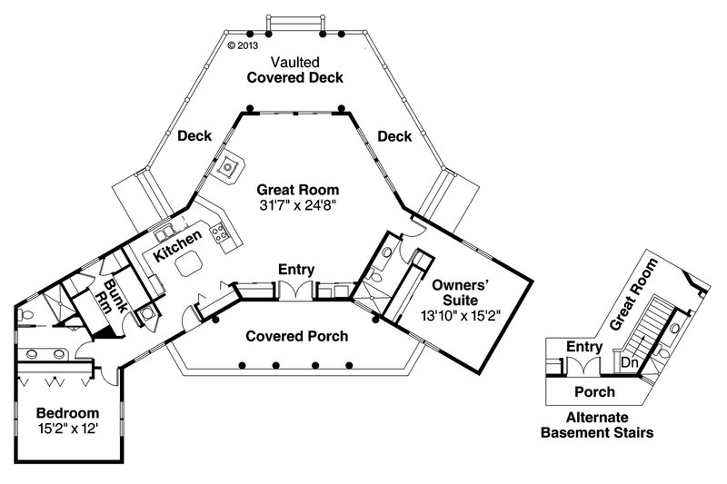 Home Plan - Floor Plan - Main Floor for Ranch House Plan #124-205 - 3 bed, 2 bath