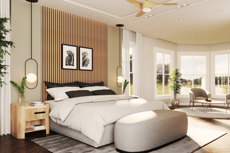 Architectural House Design - Interior - Master Bedroom for Farmhouse House Plan #119-454 - 3 bed, 3.5 bath
