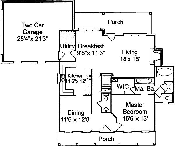 Dream House Plan - Traditional Floor Plan - Main Floor Plan #37-125