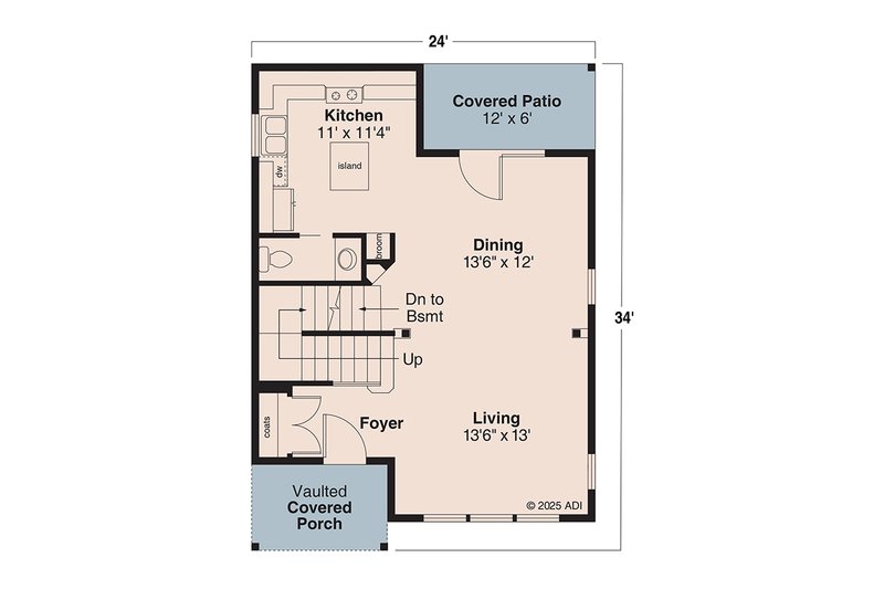 Dream House Plan - Floor Plan - Main Floor for Craftsman House Plan #124-1430 - 4 bed, 3.5 bath