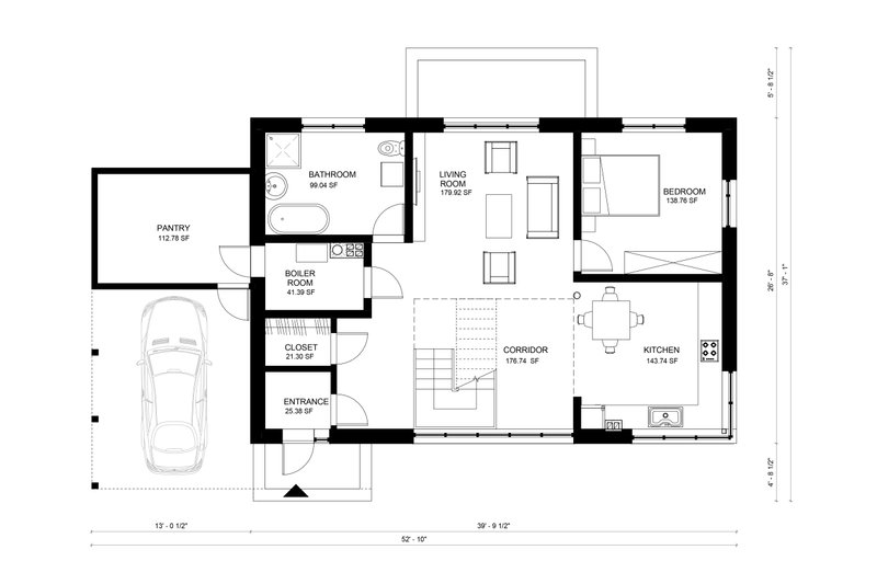 Contemporary Style House Plan 3 Beds 2 Baths 1500 Sqft Plan 906 4