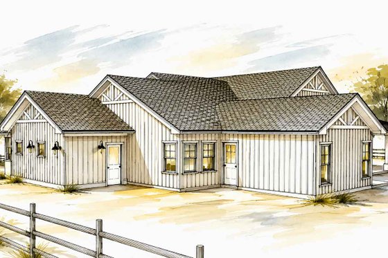 Exterior - Other Elevation 3 for Farmhouse House Plan #1101-67 - 4 bed, 4.5 bath