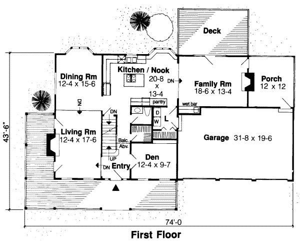 Farmhouse Floor Plan - Main Floor Plan #312-250