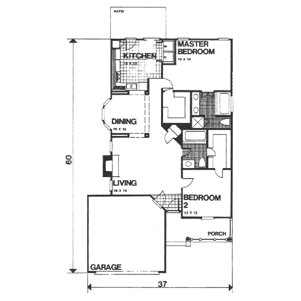 Home Plan - Ranch Floor Plan - Main Floor Plan #30-132