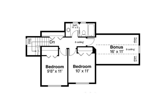 Floor Plan - Upper Floor for Country House Plan #124-1060 - 3 bed, 2.5 bath