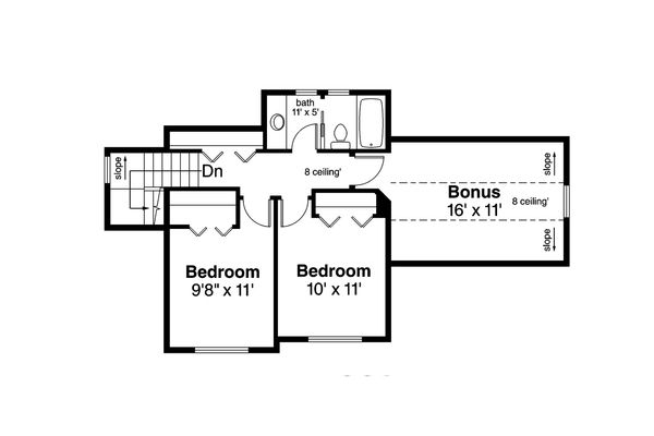 Country Floor Plan - Upper Floor Plan #124-1060