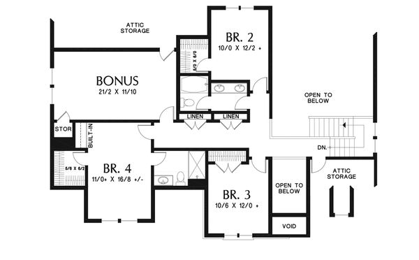 Dream House Plan - European Floor Plan - Upper Floor Plan #48-931