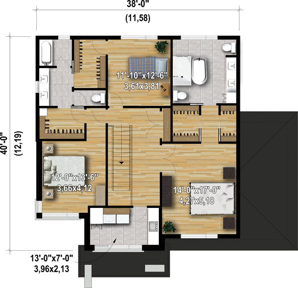 Home Plan - Contemporary Floor Plan - Upper Floor Plan #25-4907