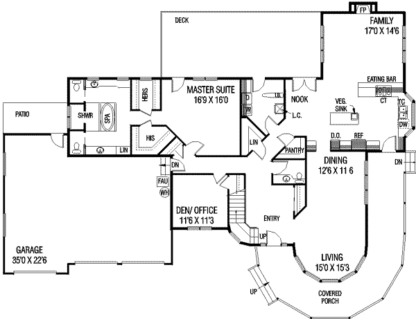 Traditional Floor Plan - Main Floor Plan #60-253